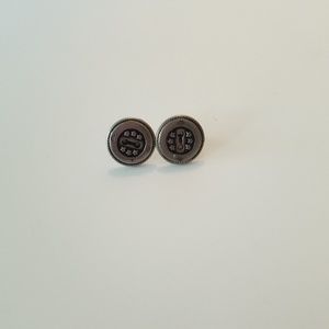 Sale metal button earrings